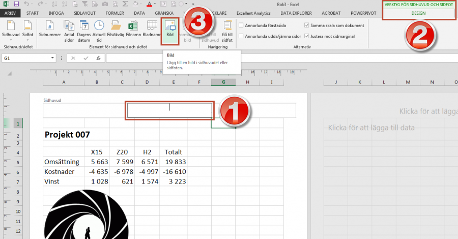 Vattenstämpel i Excel