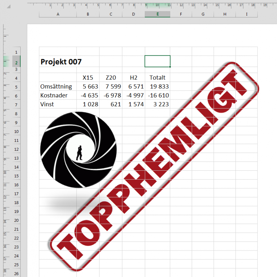 Vattenstämpel i Excel