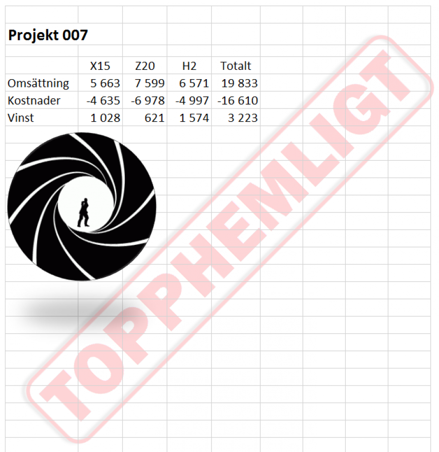 Vattenstämpel i Excel