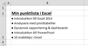 punktlistor