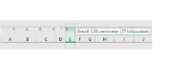 kolumnbredd och radhöjd i Excel