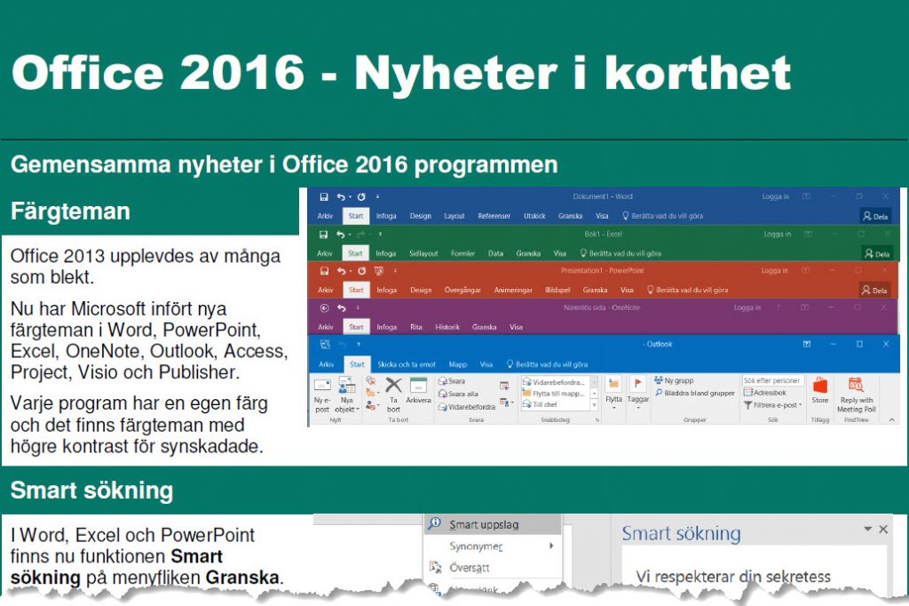 Nyheter Office 2016