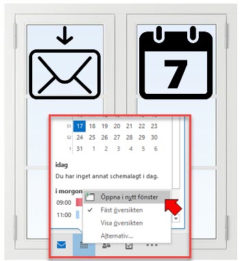 dubbla fönster outlook