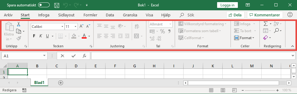 Redigeringslägena i Excel