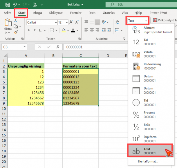 Excel Text Till Tal Formel