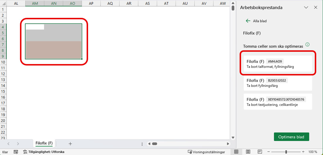 ta bort onödig formatering Excel
