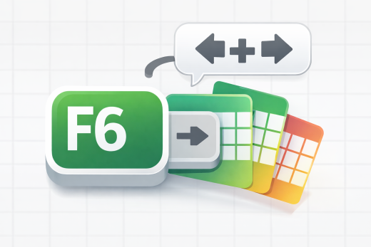 F6 bläddra mellan bladflikar i Excel