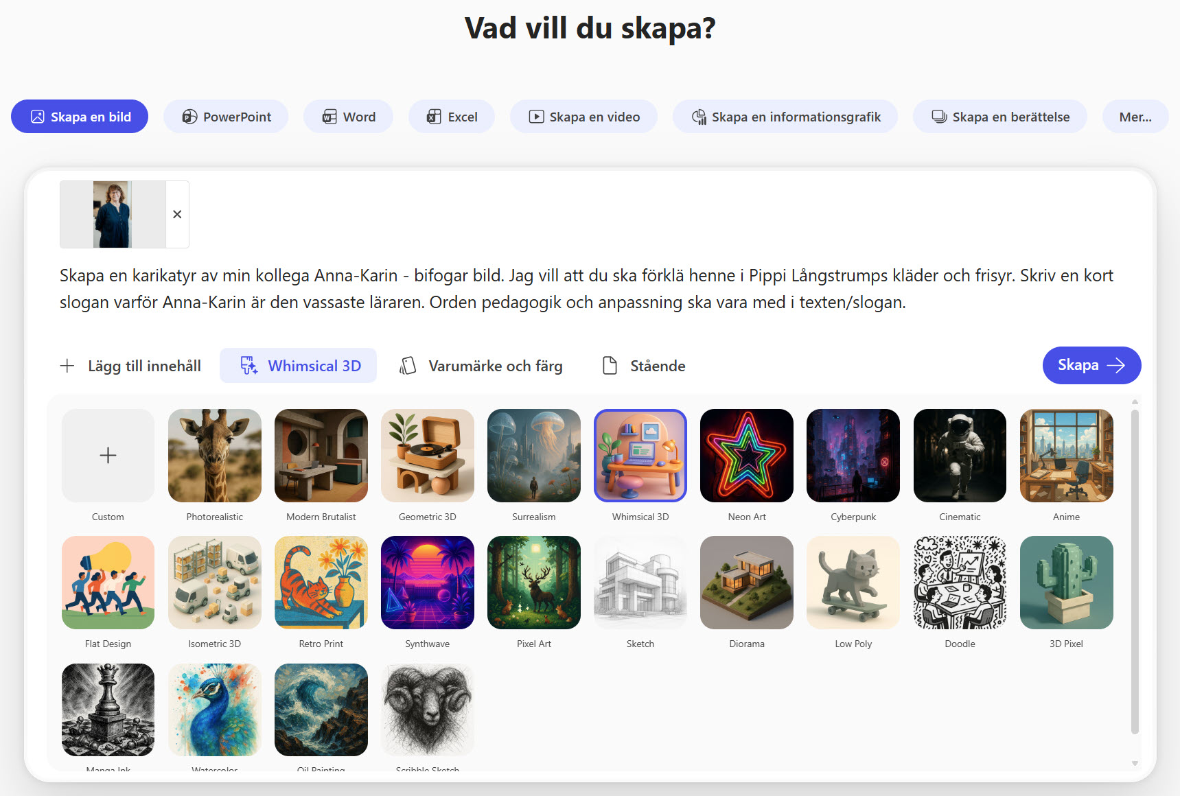 Skapa bild Copilot