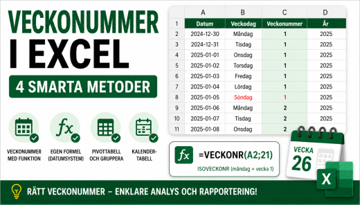 Veckonummer Excel